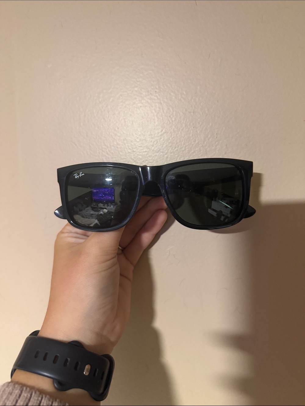Ray-Ban Black Wayfarer Sunglasses with Dark Lenses